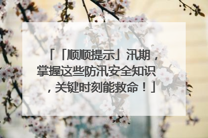 「顺顺提示」汛期，掌握这些防汛安全知识，关键时刻能救命！