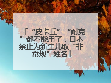 “皮卡丘”“耐克”都不能用了，日本禁止为新生儿取“非常规”姓名