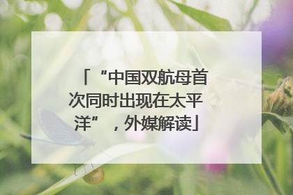 “中国双航母首次同时出现在太平洋”，外媒解读