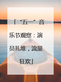 “五一”音乐节观察：演员扎堆，流量狂欢