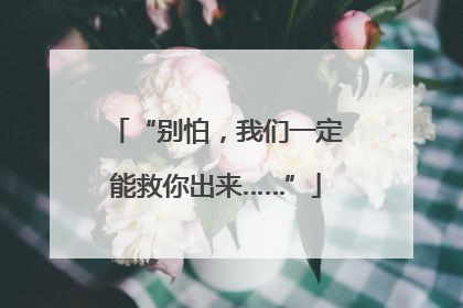 “别怕，我们一定能救你出来……”