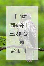 “政”面交锋丨三尺讲台一“教”高低！