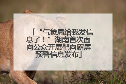 “气象局给我发信息了！”湖南首次面向公众开展靶向霸屏预警信息发布