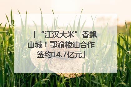 “江汉大米”香飘山城！鄂渝粮油合作签约14.7亿元