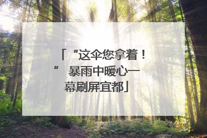 “这伞您拿着！” 暴雨中暖心一幕刷屏宜都