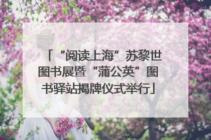 “阅读上海”苏黎世图书展暨“蒲公英”图书驿站揭牌仪式举行