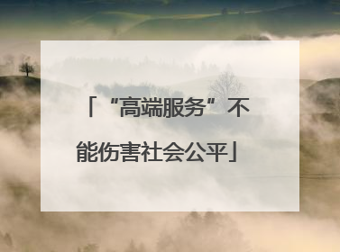 “高端服务”不能伤害社会公平