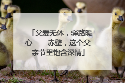 父爱无休，驿路暖心——赤壁，这个父亲节里饱含深情