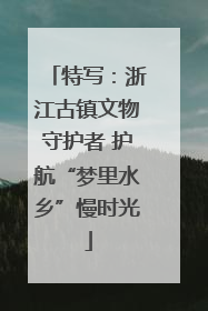特写：浙江古镇文物守护者 护航“梦里水乡”慢时光