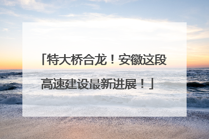 特大桥合龙！安徽这段高速建设最新进展！