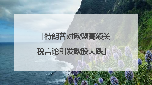 特朗普对欧盟高额关税言论引发欧股大跌
