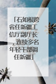 石如根跨省任新疆工信厅副厅长，连续多名年轻干部调任新疆