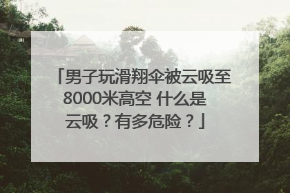 男子玩滑翔伞被云吸至8000米高空 什么是云吸？有多危险？