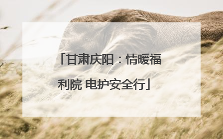甘肃庆阳：情暖福利院 电护安全行