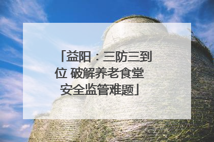 益阳：三防三到位 破解养老食堂安全监管难题