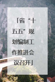 省“十五五”规划编制工作推进会议召开