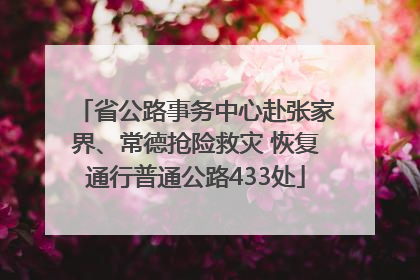 省公路事务中心赴张家界、常德抢险救灾 恢复通行普通公路433处