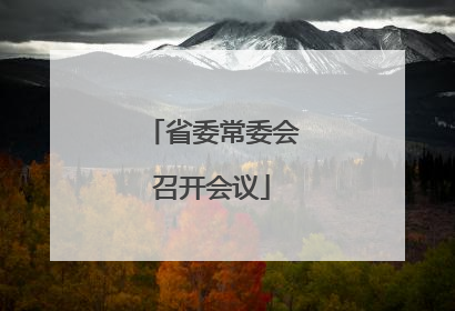 省委常委会召开会议