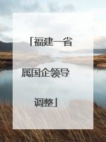 福建一省属国企领导调整