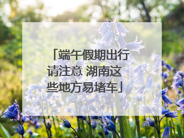 端午假期出行请注意 湖南这些地方易堵车