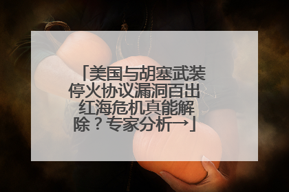 美国与胡塞武装停火协议漏洞百出 红海危机真能解除？专家分析→