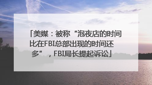 美媒：被称“泡夜店的时间比在FBI总部出现的时间还多”，FBI局长提起诉讼