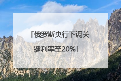 俄罗斯央行下调关键利率至20%