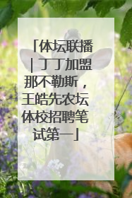 体坛联播｜丁丁加盟那不勒斯，王皓先农坛体校招聘笔试第一