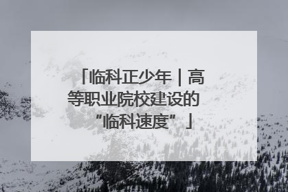 临科正少年｜高等职业院校建设的“临科速度”