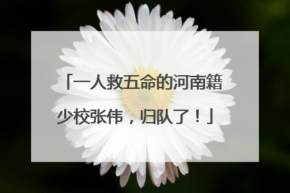 一人救五命的河南籍少校张伟，归队了！