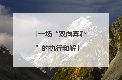 一场“双向奔赴”的执行和解