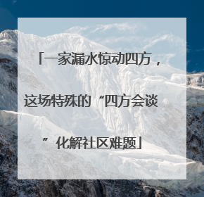 一家漏水惊动四方，这场特殊的“四方会谈”化解社区难题