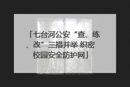 七台河公安“查、练、改”三措并举 织密校园安全防护网