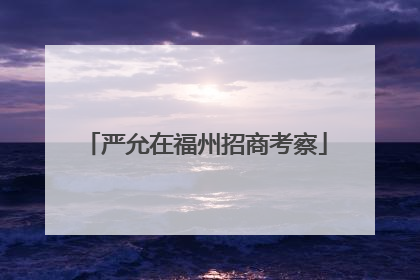 严允在福州招商考察
