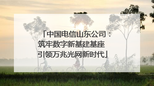 中国电信山东公司：筑牢数字新基建基座 引领万兆光网新时代