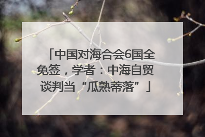 中国对海合会6国全免签，学者：中海自贸谈判当“瓜熟蒂落”