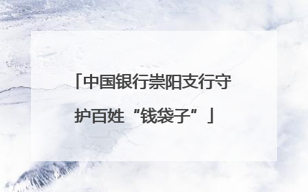 中国银行崇阳支行守护百姓“钱袋子”