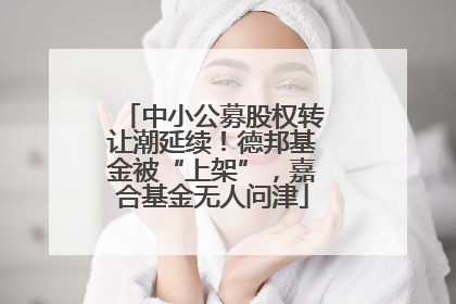 中小公募股权转让潮延续！德邦基金被“上架”，嘉合基金无人问津