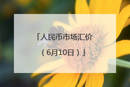 人民币市场汇价（6月10日）