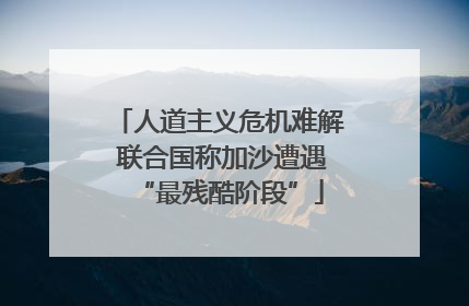 人道主义危机难解 联合国称加沙遭遇“最残酷阶段”