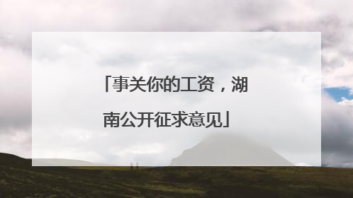 事关你的工资，湖南公开征求意见