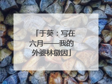 于葵：写在六月——我的外婆林徽因