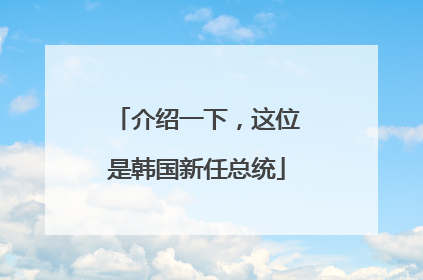 介绍一下，这位是韩国新任总统