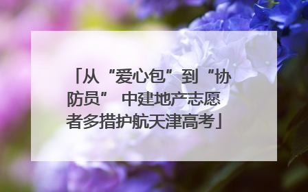 从“爱心包”到“协防员” 中建地产志愿者多措护航天津高考