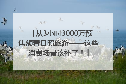 从3小时3000万预售额看日照旅游——这些消费场景该补了！
