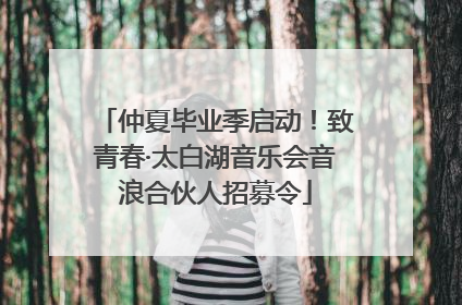 仲夏毕业季启动！致青春·太白湖音乐会音浪合伙人招募令