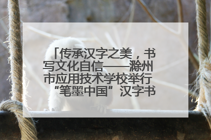传承汉字之美，书写文化自信——滁州市应用技术学校举行“笔墨中国”汉字书写比赛表彰大会