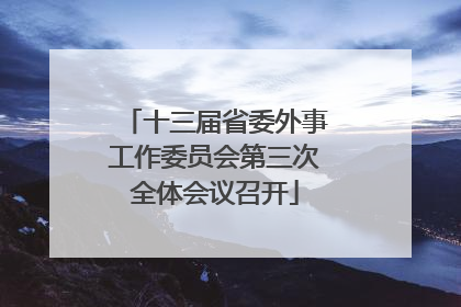 十三届省委外事工作委员会第三次全体会议召开