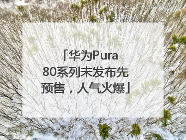 华为Pura 80系列未发布先预售，人气火爆