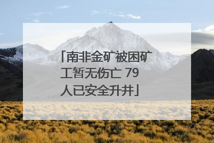 南非金矿被困矿工暂无伤亡 79人已安全升井